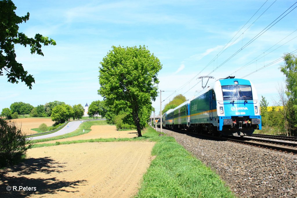 183 005 mit ALX84113 Regensburg - M�nchen bei H�henberg. 07.05.11