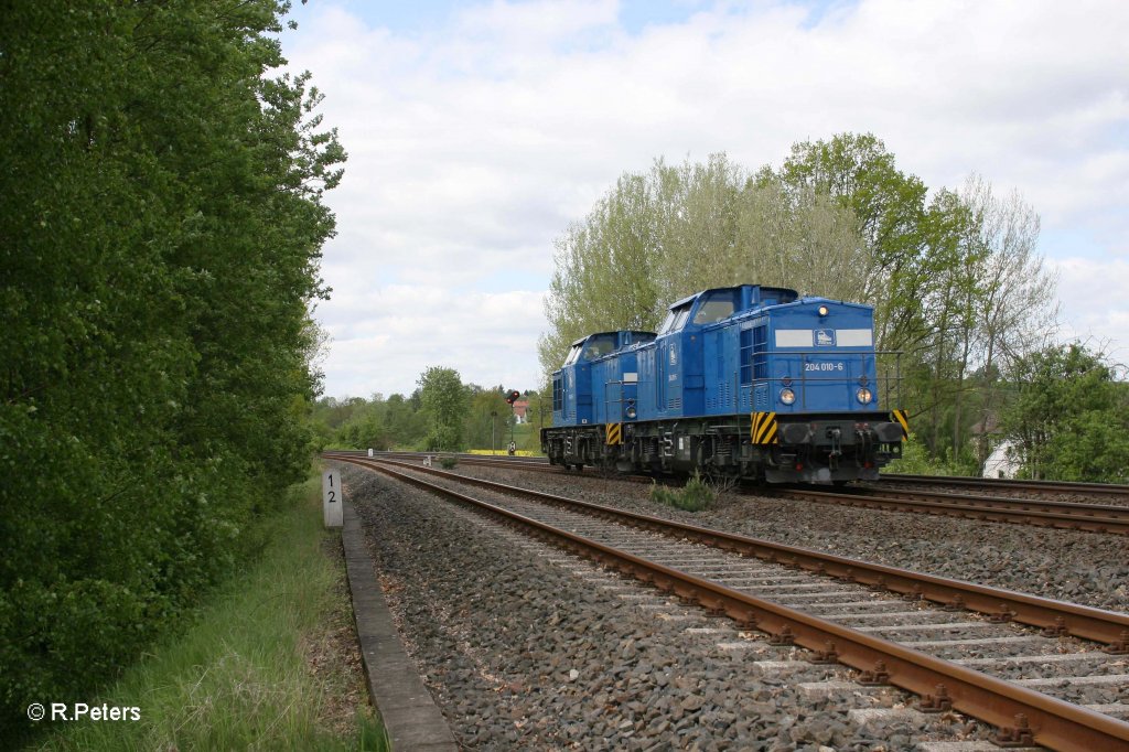 204 010-6 + 204 005-3 bei Sch�nfeld. 13.05.12
