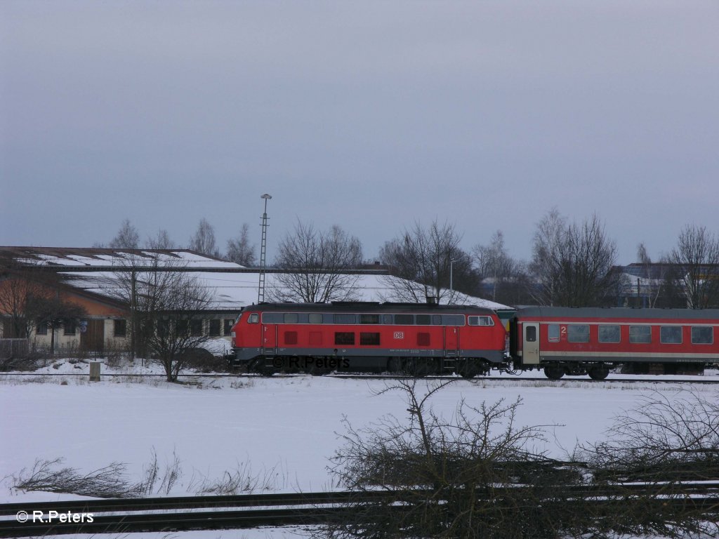 218 202-0 verl�sst Buchloe mit einer RB. 25.02.09