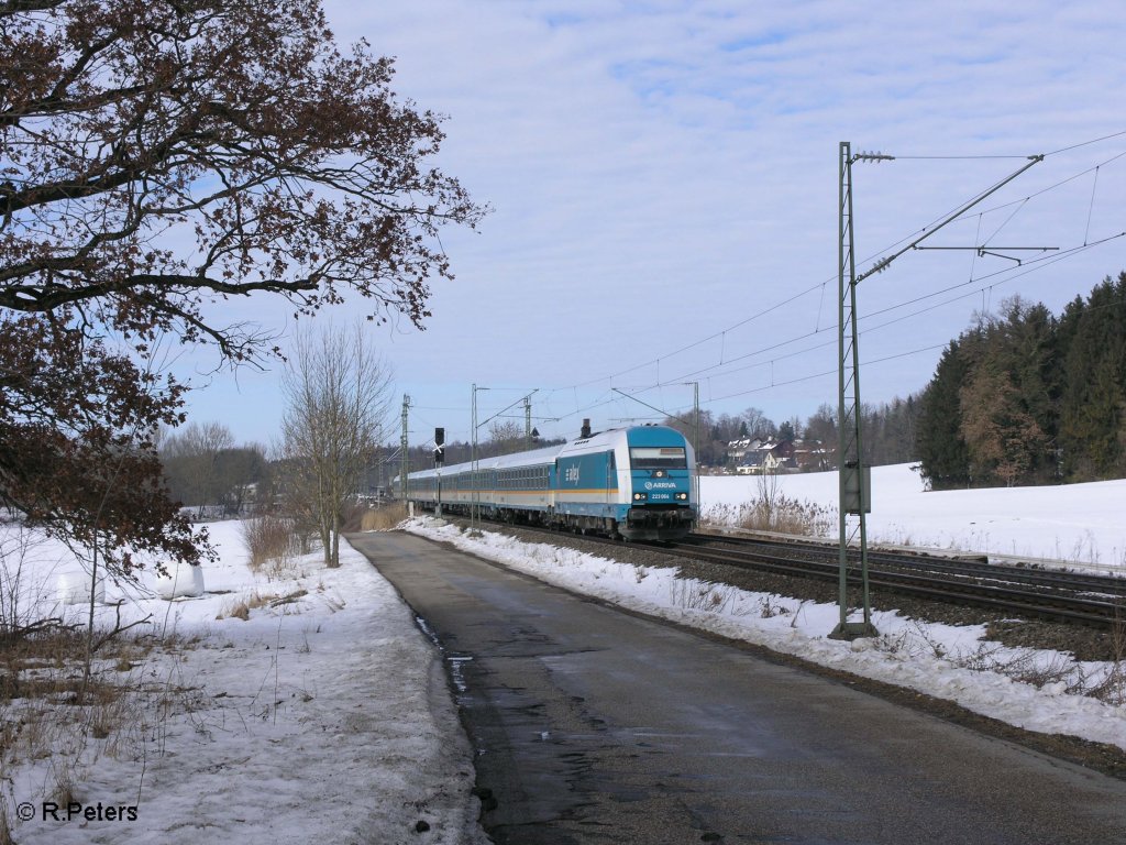 223 064 l�sst Geltendorf hinter sich mit dem ALX38705+39955 M�nchen. 28.02.09
