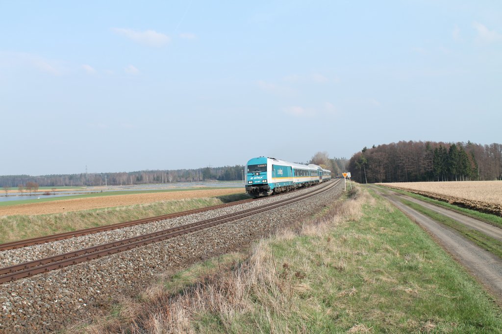 223 067 mit dem ALX84110 M�nchen - Hof bei Oberteich. 21.04.13