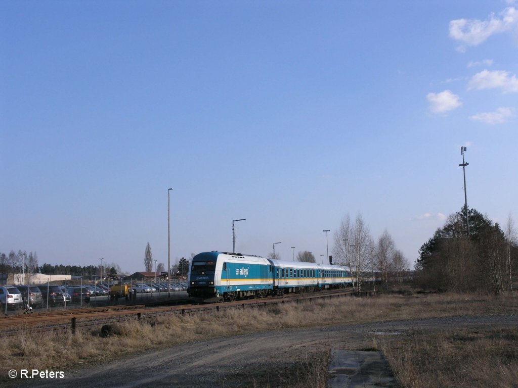 223 069 verl�sst Wiesau/Oberpfalz mit den ALX37980 nach Hof .03.04.09

