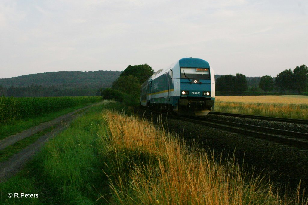 223 070 mit dem ALX84107 Hof - M�nchen bei Oberteich. 28.07.11