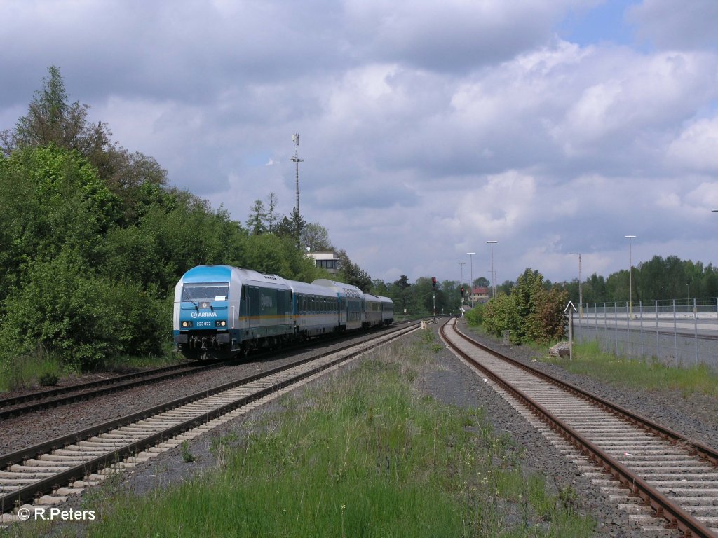 223 072 erreicht Wiesau/Oberpfalz mit dem ALX87015 nach M�nchen. 27.05.10