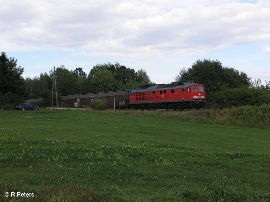 232 238-6 zieht den FE 49177  nach Wels bei Sch�nfeld. 23.08.09
