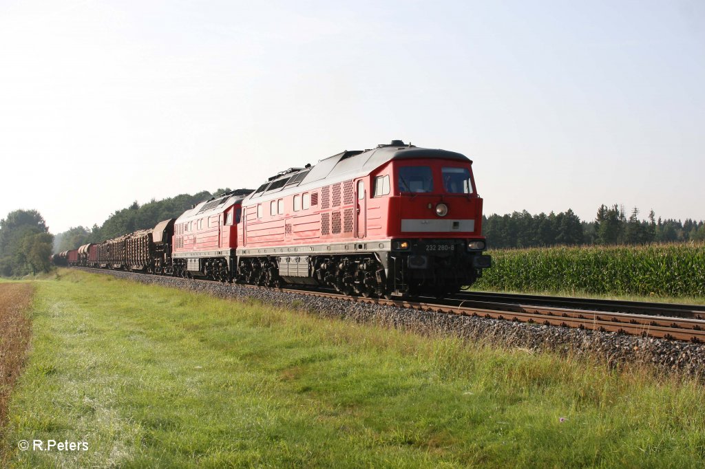 232 280-8 + 233 572-2 mit den 51690 N�rnberg - Marktredwitz bei Oberteich. 23.08.11