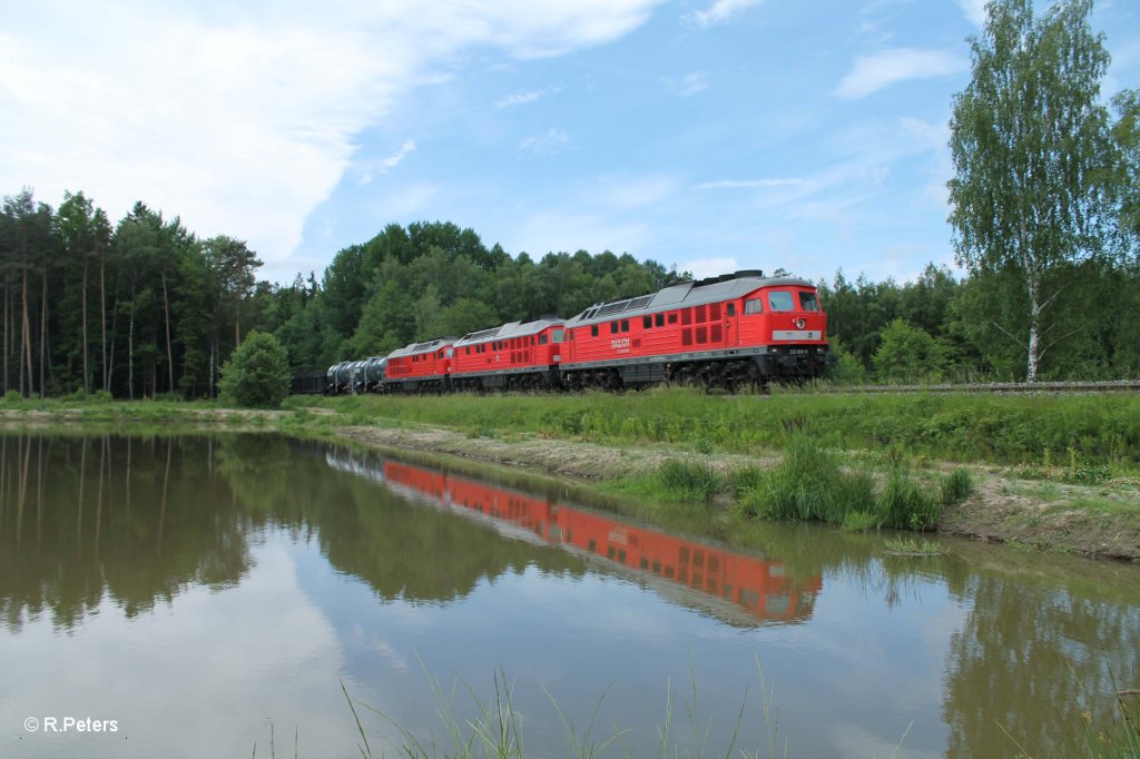 232 609-8 + 262-6 + 233 452-2 ziehen den Umleiterg�terzug 45367 N�rnberg – Cheb bei Wiesau. 16.06.13

