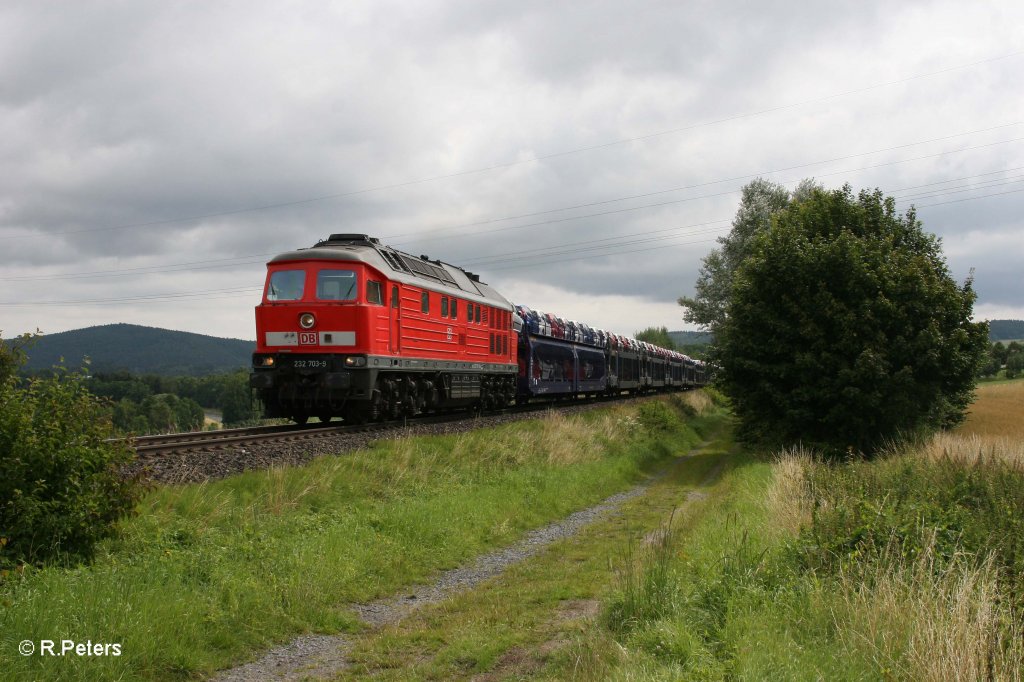 232 703-9 mit 49278 KIA-Autozug bei Seu�en 22.07.11