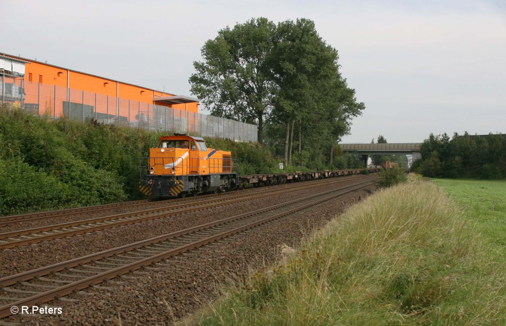 275 803 MaK G1206 mit DGS95299 Containerzug nach N�rnberg bei Weiden. 01.09.11