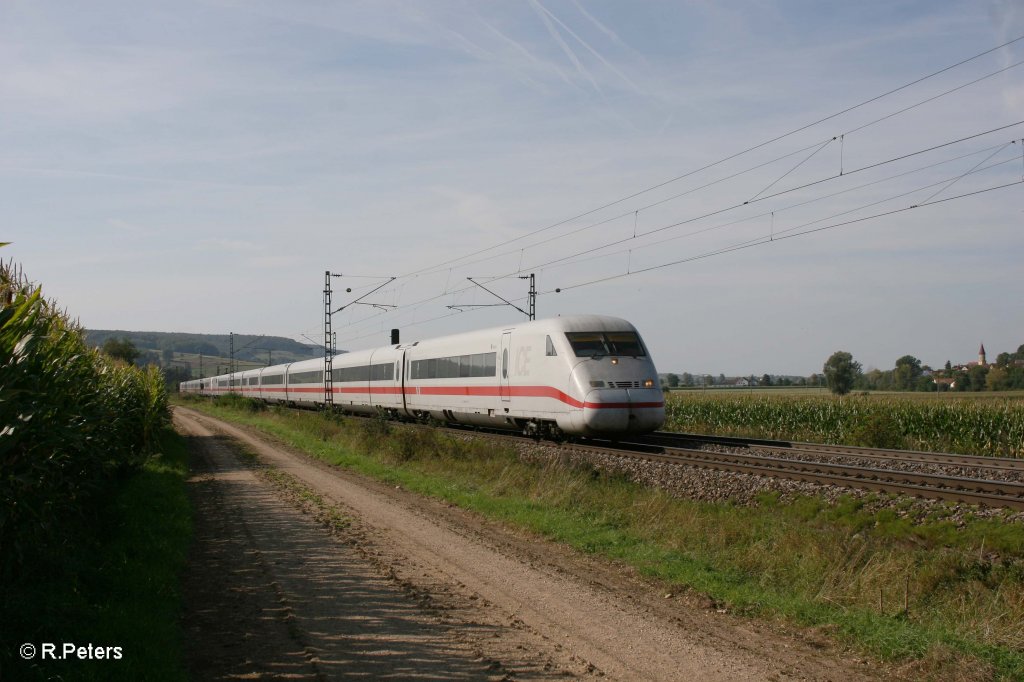 402 019-4  Hagen  + 402 021-0  L�bbenau/Spreewald  als ICE 537 /587 Bremen/Hamburg - M�nchen HBF bei Wettelsheim. 16.09.11