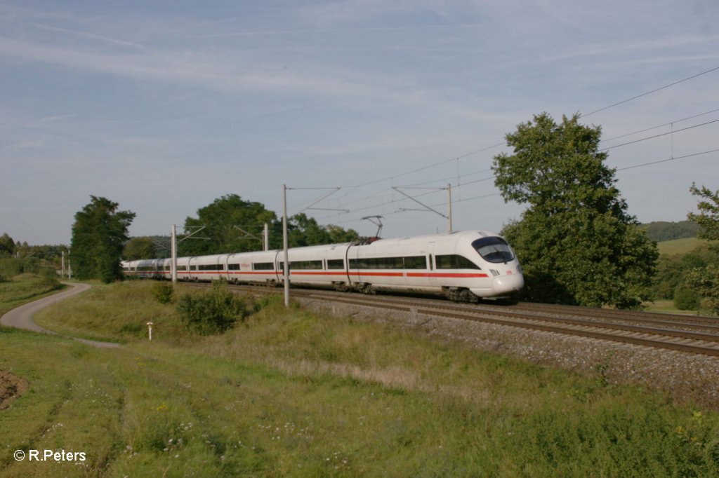 411 019-3  Mei�en  als ICE1602 M�nchen - Leipzig bei Ellingen. 16.09.11