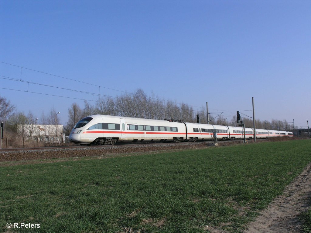 411 078-9 „Ostseebad Warnem�nde“ als ICE1508 Leipzig - Hamburg Altona bei Podelwitz. 29.03.11
