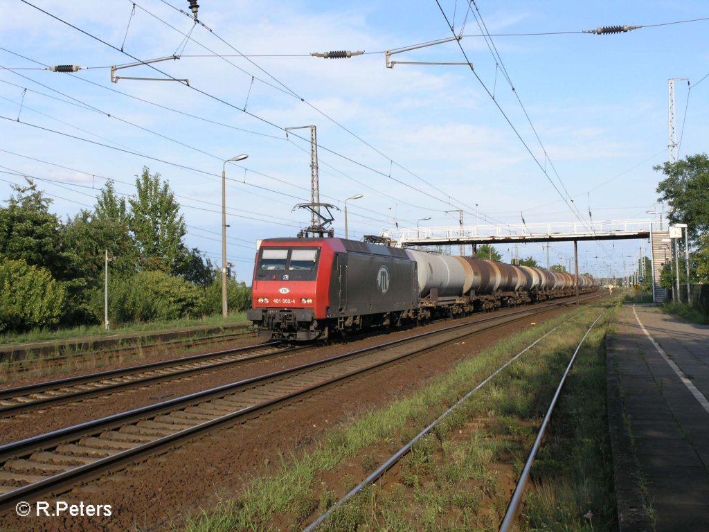 481 002-4 durchf�hrt Saarmund mit ein Kesselzug. 17.08.08