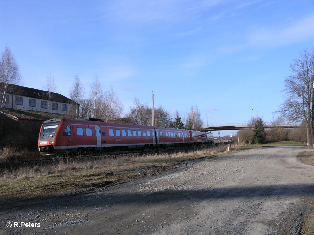 612 509-0 als kompletter RE 3695 Regensburg HBF in Wiesauer Kurve. 18.03.09

