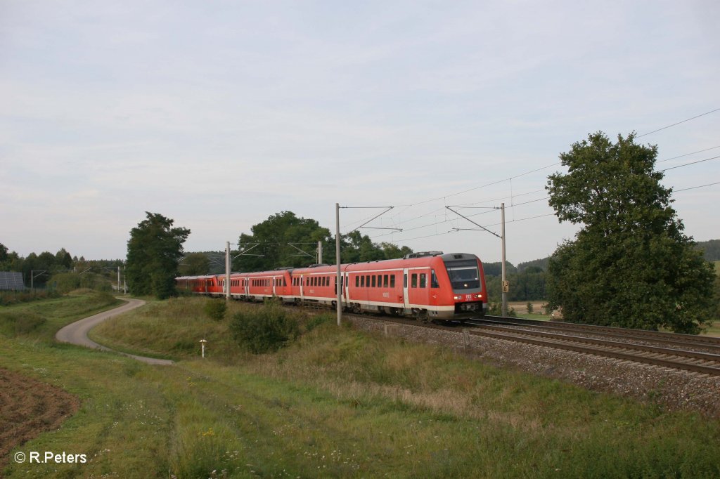 612 573-6 als RE3191/3893 N�rnberg - Lindau/Oberstdorf  Franken-Allg�u-Express  bei Ellingen. 16.09.11