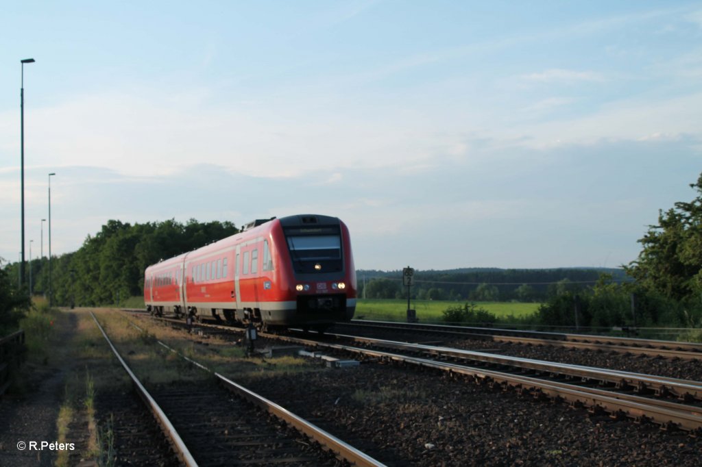 612 987 als RE 3567 N�rnberg - Schwandorf - Regensburg bei Luipoldh�he. 08.06.13