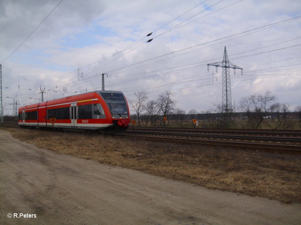 946 009 verl�sst Saarmund als RB28812 nach Berlin Sch�nefeld. 11.03.11