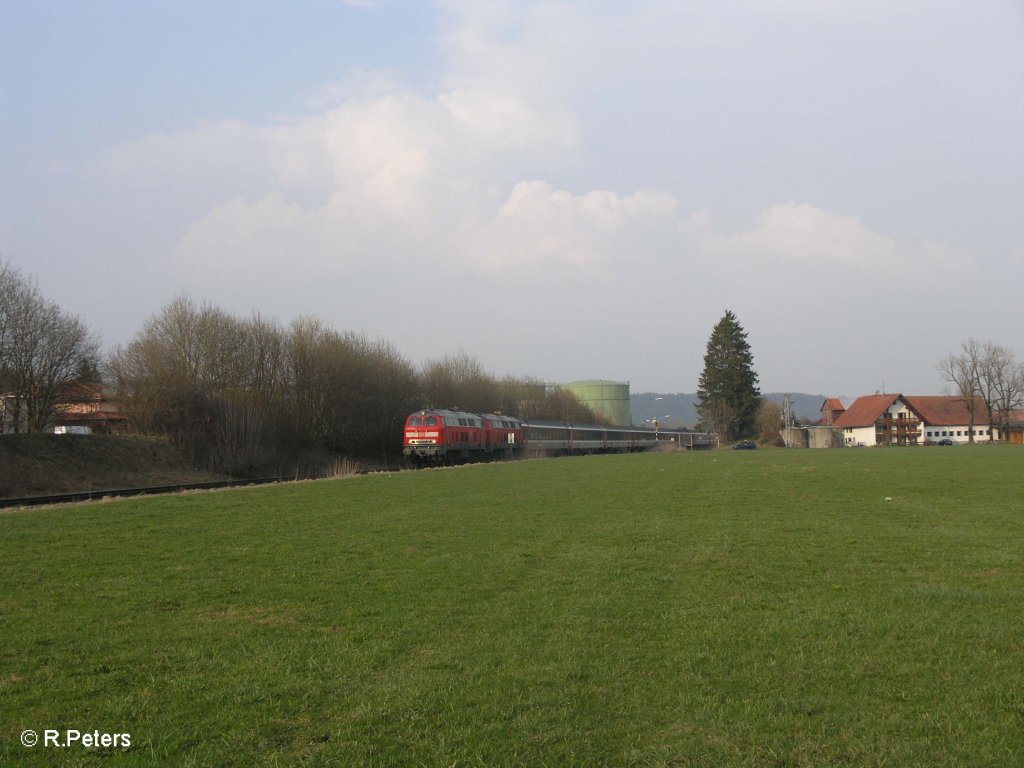 Den EC192 nach Z�rich zog 218 419 bei Altmannshofen. 05.04.09
