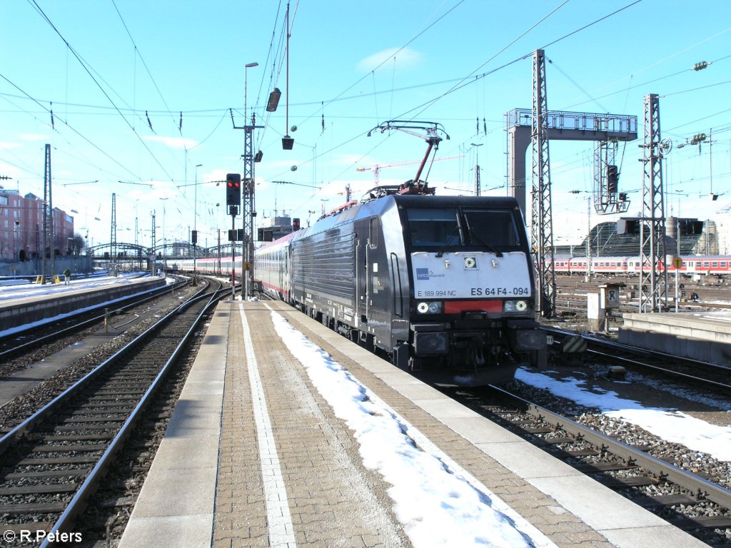 E189 erreicht M�nchen HBF mit dem EC 88 aus Verona. 21.02.10