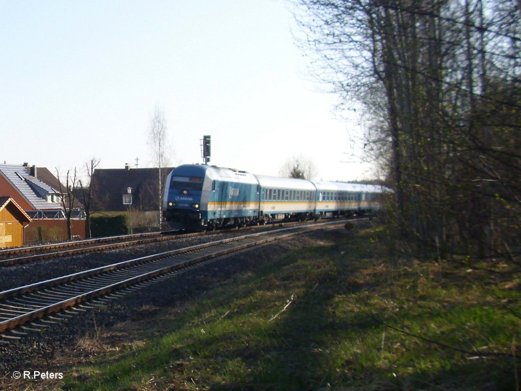 ein 223 f�hrt mit ALX84110 nach Hof in Wiesau ein. 08.04.11