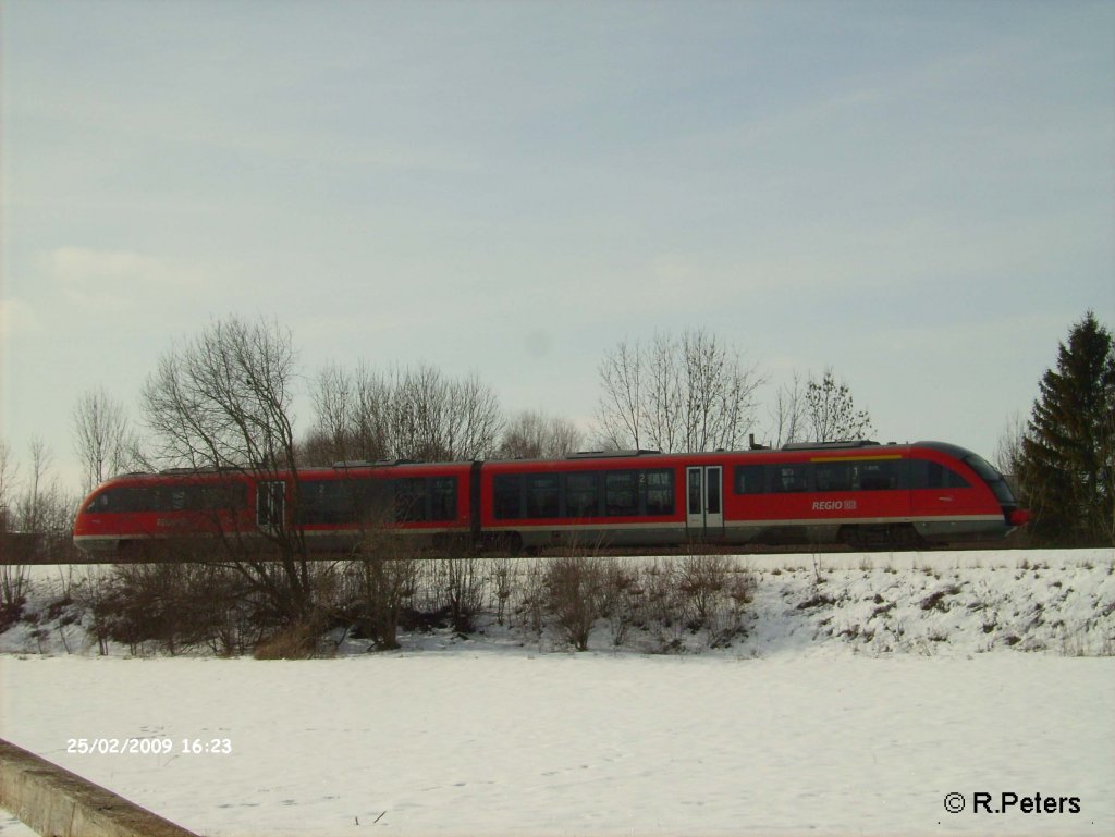 Ein 642 durchf�hrt Buchloe auf dem weg nach Augsburg. 25.02.09