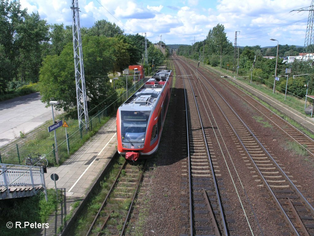 Ein 646 von Oben welcher Saamund mit einer RB 22 Berlin-Sch�nefeld erreicht hat. 17.08.08