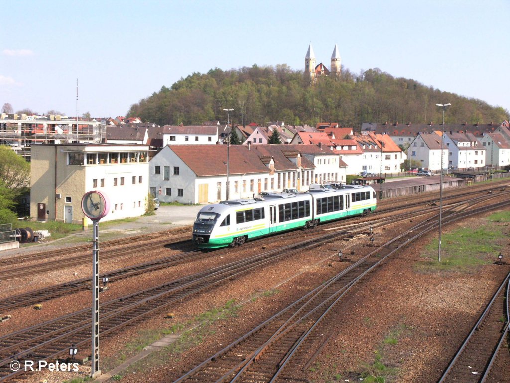 Ein VT f�hrt in Schwandorf ein auf dme Weg nach Hof. 27.04.08