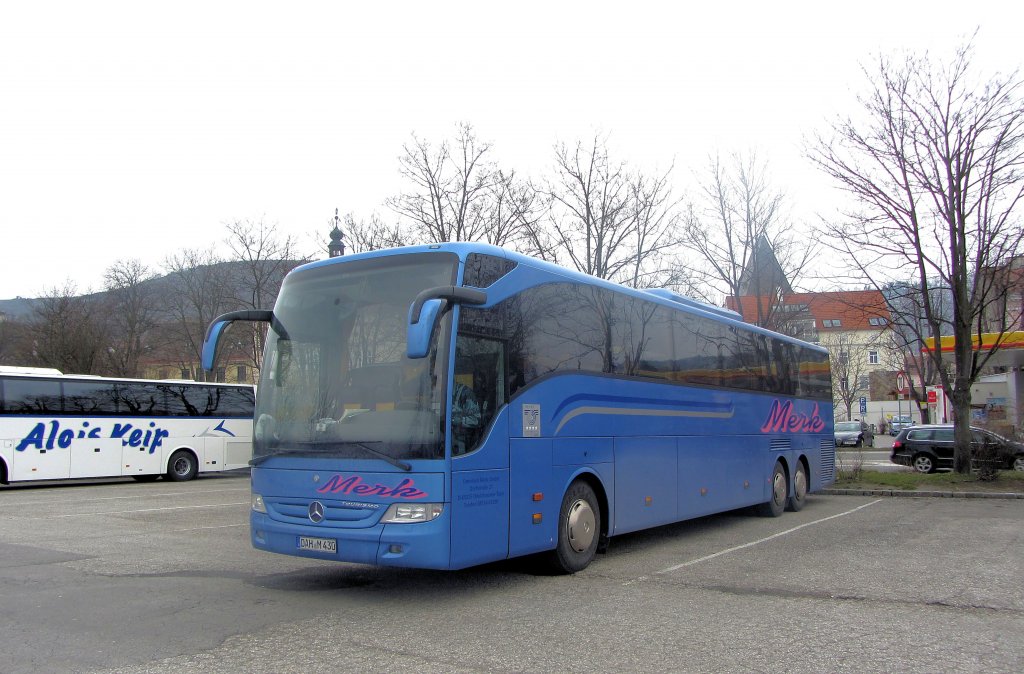 MERCEDES BENZ TOURISMO von MERK Reisen aus Deutschland am 2.4.2013 in Krems an der Donau.