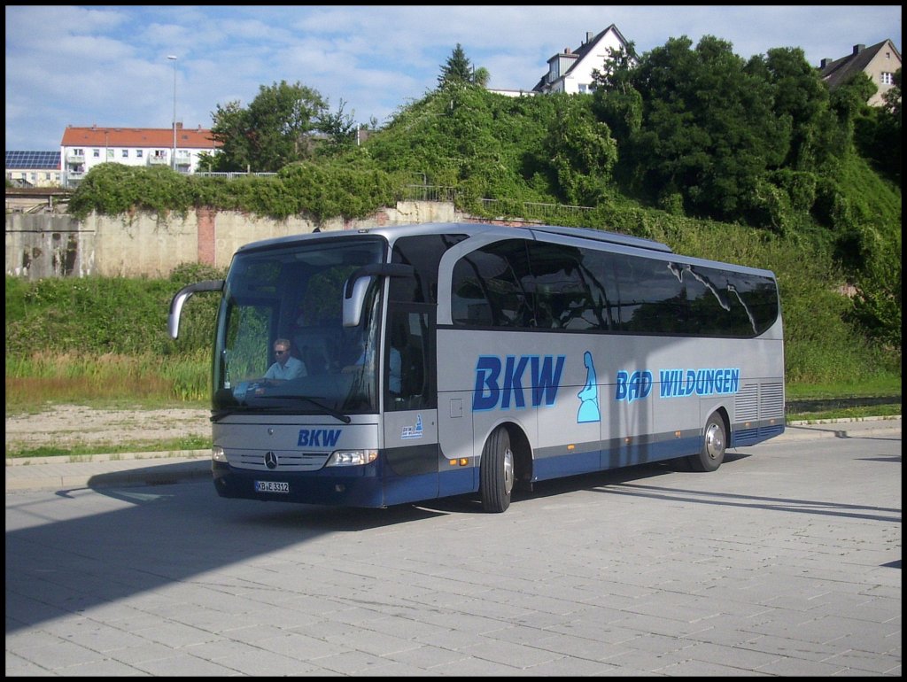 Mercedes Travego von BKW Bad Wildungen aus Deutschland im Stadthafen Sassnitz.