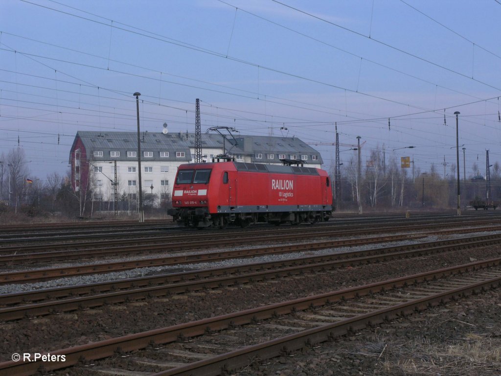 Nachschuss von 145 015-4 in Leipzig Sch�nefeld. 05.03.11
