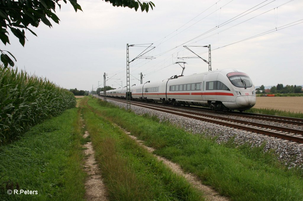 Nachschuss von 411 064-9 und 411 078-9  Ostseebad Warnem�nde  als ICE 90 nach Hamburg bei Moosham. 03.08.11