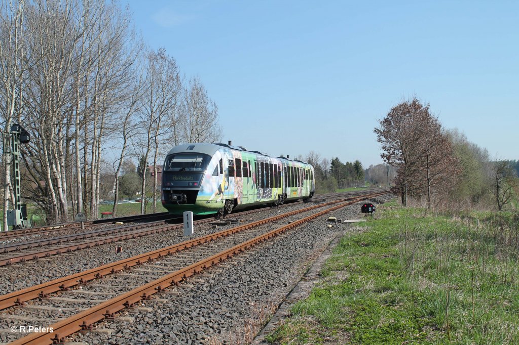 Nachschuss von VT04 als VBG81110 Schwandorf - Marktredwitz bei Sch�nfeld. 25.04.13