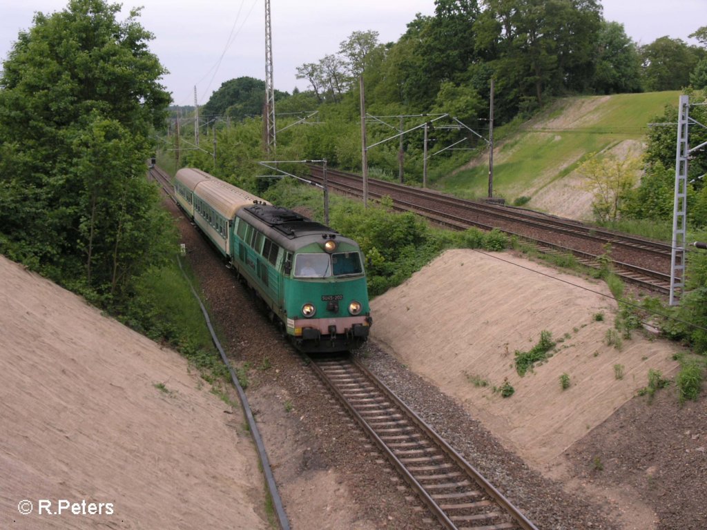 SU45 202 f�hrt in Frankfurt/Oder mit der RB aus Poznan ein. 22.05.08