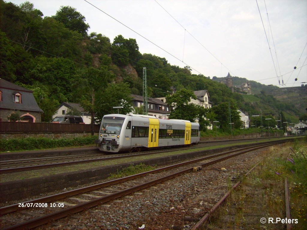 VT013 verl�sst bacharach auf dem Weg nach Mainz. 26.07.08