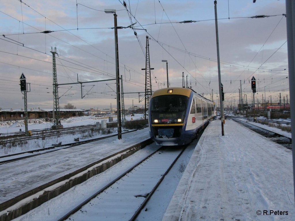 VT612 erreicht Leipzig HBF mit der MRB 11 88056 aus Wurzen. 21.12.09
