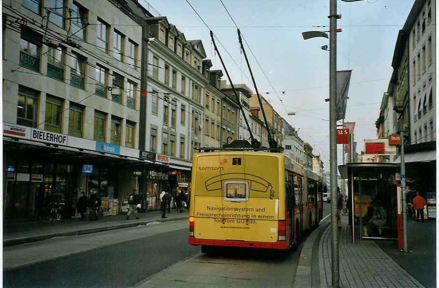 (082'522) - VB Biel - Nr. 89 - NAW/Hess Gelenktrolleybus am 6. Januar 2006 in Biel, Guisanplatz