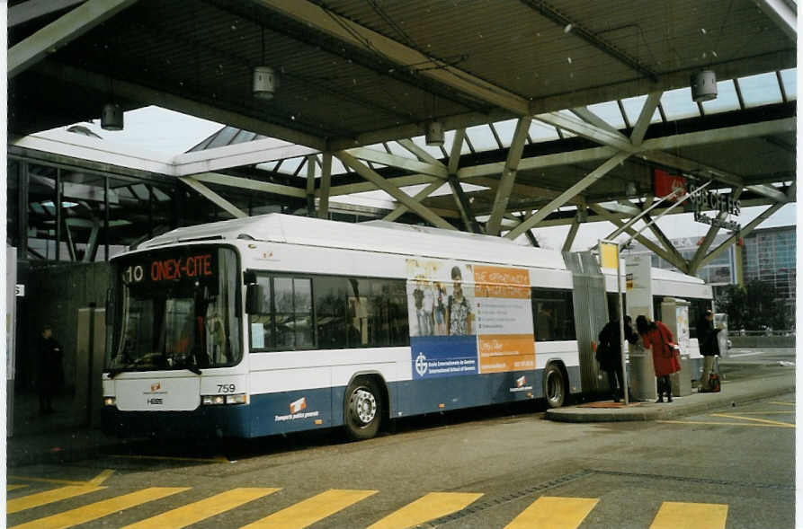 (083'507) - TPG Genve - Nr. 759 - Hess/Hess Gelenktrolleybus am 6. Mrz 2006 in Genve, Aroport