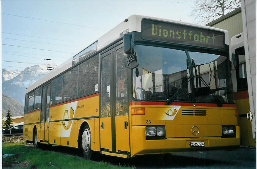 (084'229) - PostAuto Nordwestschweiz - SO 155'506 - Mercedes (ex PostAuto Zrich Nr. 33; ex P 25'296) am 14. April 2006 in Interlaken, Garage