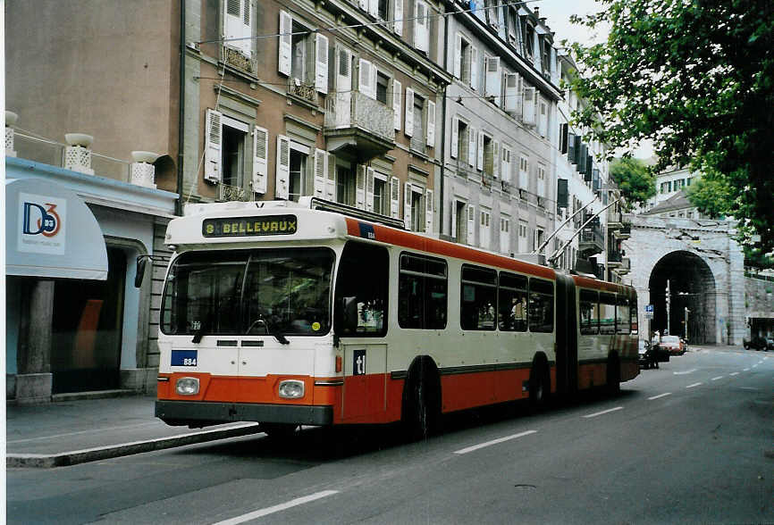 (087'736) - TL Lausanne - Nr. 884 - Saurer/Hess Gelenktrolleybus (ex TPG Genve Nr. 651) am 26. Juli 2006 in Lausanne, Tunnel