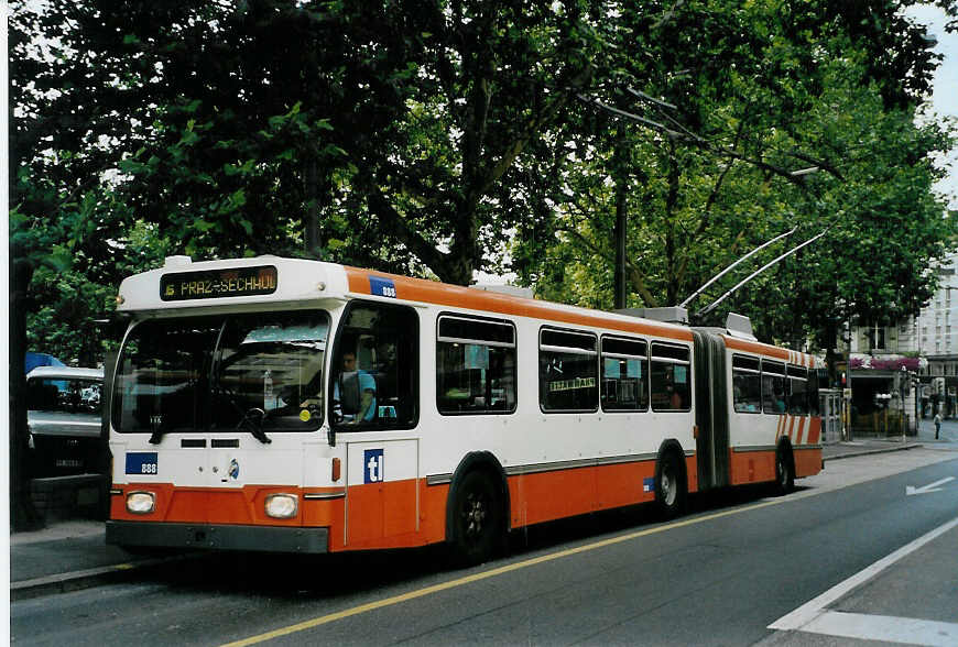 (087'803) - TL Lausanne - Nr. 888 - Saurer/Hess Gelenktrolleybus (ex TPG Genve Nr. 659) am 26. Juli 2006 in Lausanne, Tunnel