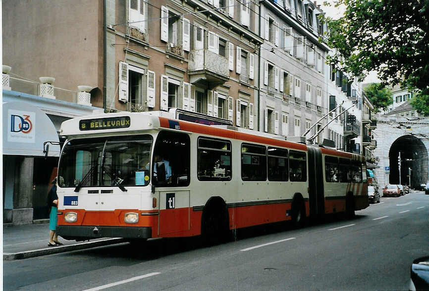 (087'805) - TL Lausanne - Nr. 883 - Saurer/Hess Gelenktrolleybus (ex TPG Genve Nr. 652) am 26. Juli 2006 in Lausanne, Tunnel