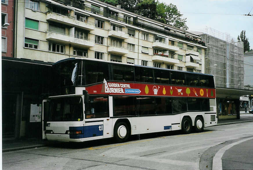 (087'807) - TL Lausanne - Nr. 501 - Neoplan an 26. Juli 2006 in Lausanne, Tunnel