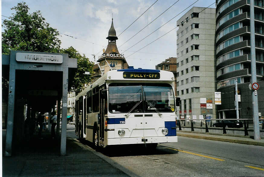 (087'832) - TL Lausanne - Nr. 730 - FBW/Hess Trolleybus am 26. Juli 2006 in Lausanne, Chauderon
