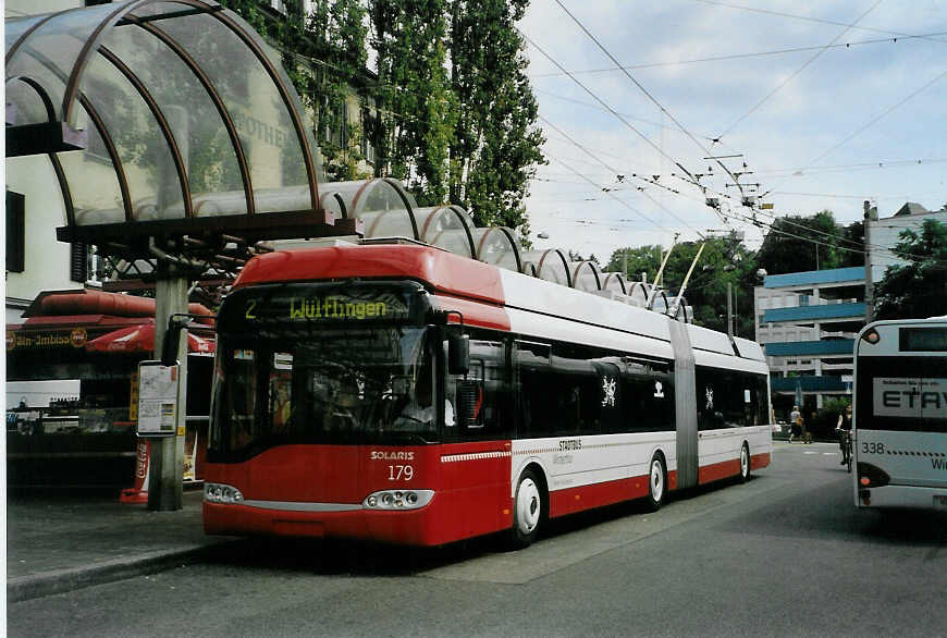 (088'219) - SW Winterthur - Nr. 179 - Solaris Gelenktrolleybus am 28. Juli 2006 beim Hauptbahnhof Winterthur