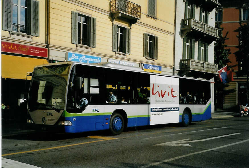 (088'627) - TPL Lugano - Nr. 13/TI 309'391 - Mercedes am 2. August 2006 in Lugano, Centro