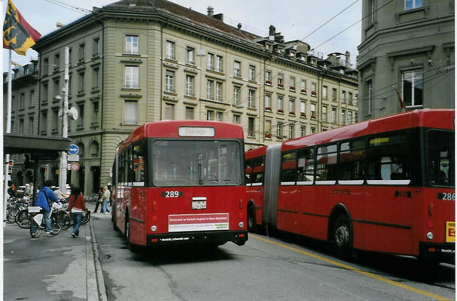 (088'926) - Bernmobil, Bern - Nr. 289/BE 419'289 - Volvo/R&J-Hess-Gangloff am 14. August 2006 beim Bahnhof Bern