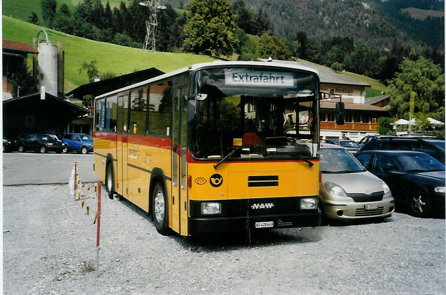 (089'613) - PostAuto Nordschweiz - AG 428'649 - NAW/Lauber (ex Troxler, Richental) am 3. September 2006 in Erlenbach, Talstation Stockhornbahn