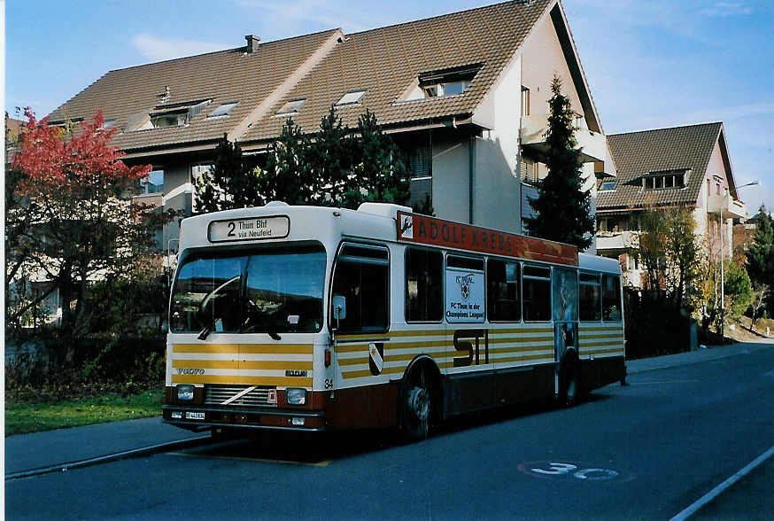 (090'806) - STI Thun - Nr. 34/BE 443'834 - Volvo/R&J (ex SAT Thun Nr. 34) am 19. November 2006 in Thun, Schorenfriedhof