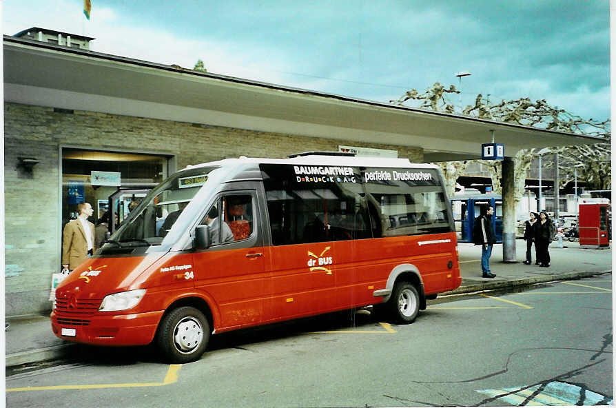 (092'415) - Busland, Burgdorf - Nr. 34/BE 567'514 - Mercedes/Auwrter (ex AAGK Koppigen Nr. 14) am 3. Mrz 2007 beim Bahnhof Burgdorf