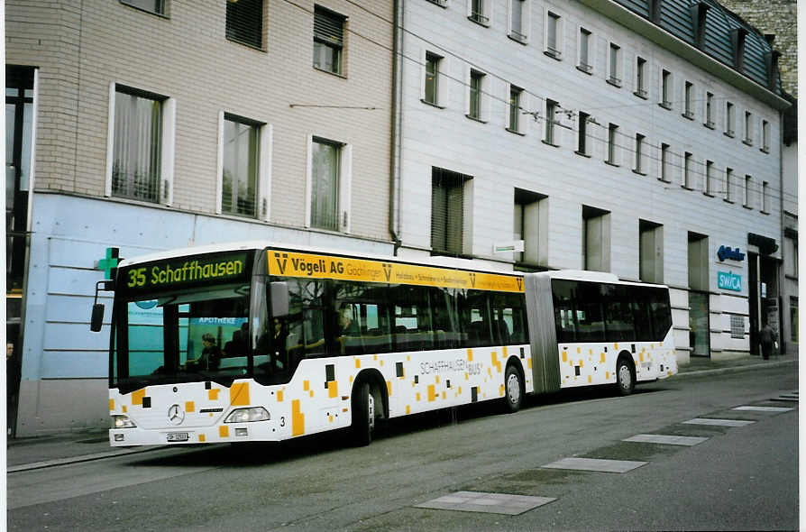 (093'228) - SB Schaffhausen - Nr. 3/SH 12'503 - Mercedes am 22. Mrz 2007 beim Bahnhof Schaffhausen